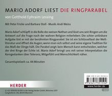 Gotthold Ephraim Lessing: Mario Adorf liest die Ringparabel von Gotthold Ephraim Lessing, CD