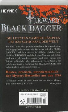 Der Text lautet: "J.R. Ward Black Dagger. Die letzten Vampire kämpfen um das Schicksal der Welt. Düstere, erotische Mystery-Bestseller."