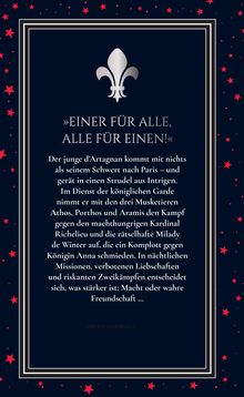 "»EINER FÜR ALLE, ALLE FÜR EINEN!« Darüber ein Lilien-Logo; umgeben von roten Sternen auf dunklem Hintergrund."