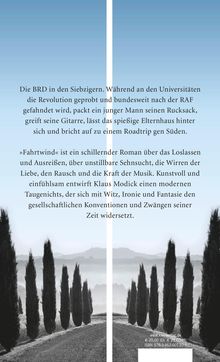 Klaus Modick: Fahrtwind, Buch