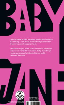 Sofi Oksanen: Baby Jane, Buch