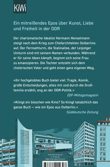 Ein packendes Epos über Kunst, Liebe und Freiheit in der DDR. Illustration von DDR-Gebäuden, Kiwi-Logo oben.