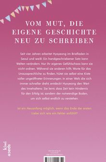 Text: "Vom Mut, die eigene Geschichte neu zu schreiben." 
Hintergrund in Rosa, oben eine bunte Wimpelkette.