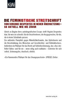 Virginie Despentes: King Kong Theorie, Buch