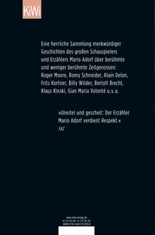 Mario Adorf: Der Fenstersturz, Buch