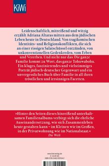 Eine leidenschaftliche Schilderung von Adriana Altaras über jüdisches Leben in Deutschland. Logo von KiWi oben links.
