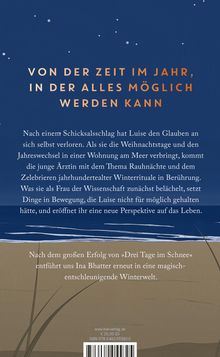 Buchtitel: "Von der Zeit im Jahr, in der alles möglich werden kann". Winterlandschaft mit Strand und Dünen.