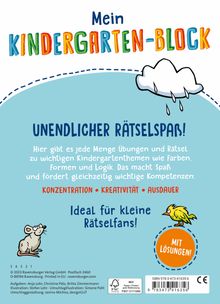 Britta Zimmermann: Ravensburger Mein Kindergarten-Block - Farben, Formen, Logik- Rätselspaß für Kindergartenkinder ab 5 Jahren - Förderung von Logik, Aufmerksamkeit und Ausdauer, Buch