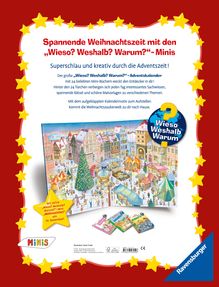 Spannende Weihnachtszeit mit den „Wieso? Weshalb? Warum?“-Minis. Illustration: Adventskalender mit Stadtmotiv und Büchern.