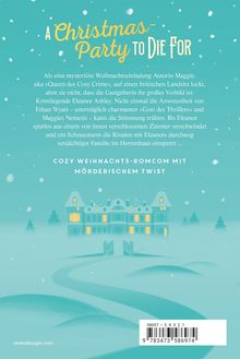 "A Christmas Party to Die For" - Krimi-Handlung mit verdächtiger Familie auf Landsitz, winterlicher Schneesturm. Illustration: Herrenhaus.