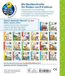 Wieso? Weshalb? Warum? junior – Sehen, riechen, hören. Titel abgebildet. Buchreihe für Kinder von 2-4 Jahren.