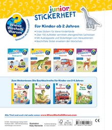 "Junior Stickerheft für Kinder ab 2 Jahren. Spielend die Welt entdecken mit Wieso Weshalb Warum. Verschiedene Themenhefte."