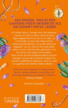 Text: "Das Einzige, was in den Canyons noch heißer ist als die Sonne? Ihr Ex. Leider." Bunte Illustrationen von Kakteen, Blüten, Kompass und Seil.
