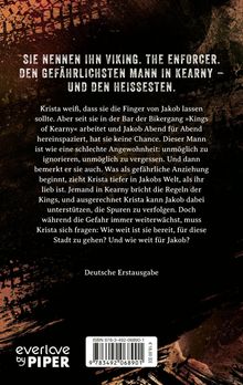 Sie nennen ihn Viking. The Enforcer. Der gefährlichste Mann in Kearny und der heißeste. Brauner Hintergrund mit Text.