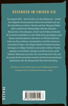 Text mit gelber Schrift auf blauem Hintergrund: „GEFANGEN IM EWIGEN EIS“. Links senkrecht: „MALIK“. Unten ISBN und Preis.