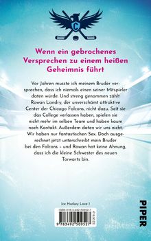 „Wenn ein gebrochenes Versprechen zu einem heißen Geheimnis führt.“ Eisernes Logo mit Eishockey-Schlägern.