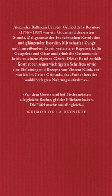 Alexandre Balthazar Laurent Grimod de la Reynière: Grundzüge des gastronomischen Anstands, Buch
