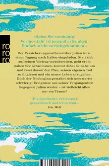 „Seien Sie vorsichtig! Voriges Jahr ist jemand ertrunken...“ Text über einen Aktuar in Italien. rororo Logo links.