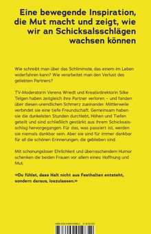 Das Gelbe Feld enthält lila Text: Eine inspirierende Botschaft über Mut und Wachstum nach Schicksalsschlägen, mit Zitaten.