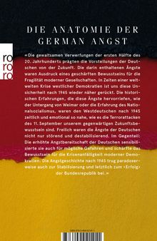 Text: "DIE ANATOMIE DER GERMAN ANGST". Darunter ein ausführlicher Text über deutsche Unsicherheit und Historie. Links ro-ro-ro Logo.