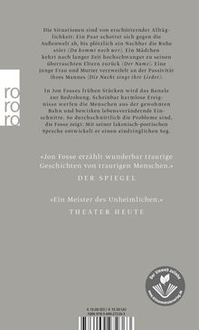 Jon Fosse: Die Nacht singt ihre Lieder, Buch