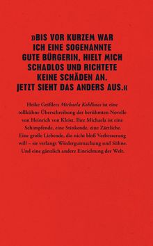 Zitat über Veränderung, rote Fläche. Erwähnung von Heike Geißlers Werk. Handlung: Neugestaltung der Welt.