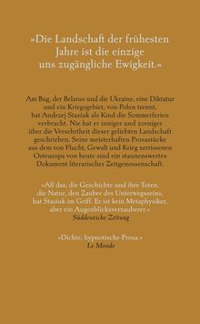 »Die Landschaft der frühesten Jahre ist die einzige uns zugängliche Ewigkeit.« Beige Hintergrund, zentrierter Text.