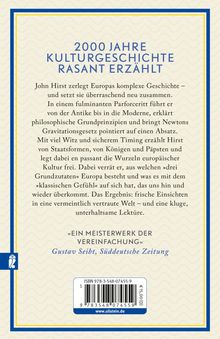 2000 Jahre Kulturgeschichte rasant erzählt. Buchrücken mit gelbem Rahmen, ISBN unten, Zitat von Gustav Seibt.