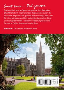Ein roter Hintergrund mit weißem Text beschreibt eine entspannte Irland-Reise; unten ein Bild von St. Patrick's Kathedrale.