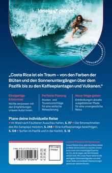 Lonely Planet, Surfer reitet auf großer blau-weißer Welle, beschreibt Costa Rica als Traum für Reisen, Natur und Abenteuer.