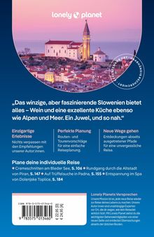 „Das winzige, aber faszinierende Slowenien bietet alles... Ein Juwel, und so nah.“ Darstellung einer malerischen Stadt am Meer bei Sonnenuntergang.