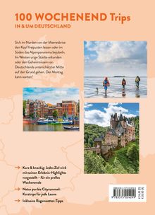 "100 WOCHENEND Trips IN & UM DEUTSCHLAND. Kurz & knackig, Natur pur, inklusive Regenwetter-Tipps. Drei Reisebilder."