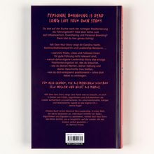 "Personal Branding is Dead. Long Live Your Own Story". Rückseite eines Buches mit Informationen zu Leadership und Positionierung.