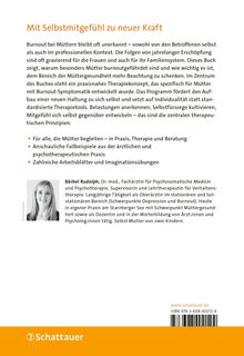 Ein Text über Burnout bei Müttern und ein darauf spezialisiertes Therapieprogramm. Unten ein Autorenprofil und Verlagslogo.