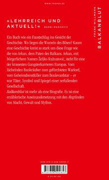 Zitat: "Lehrreich und aktuell!" Barbi Marković. Buchbeschreibung über Arkan, Macht und Mythos. Titel: Balkanblut.
