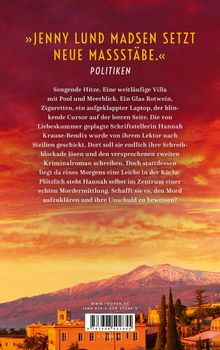 Text: "Jenny Lund Madsen setzt neue Maßstäbe." Kommentar von Politiken. Der Hintergrund zeigt ein leuchtendes Abendrot mit Bergen.