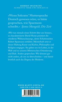 "Buch von Robert Spaemann 'Schritte über uns hinaus II'. Zitat: 'Wenn Sokrates... Spaemann schreibt.' Ijoma Mangold, Die Zeit."