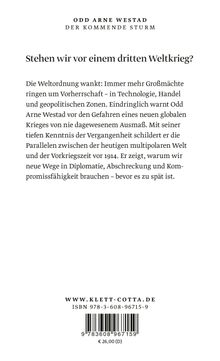 Titel: "Odd Arne Westad: Der kommende Sturm". Frage: "Stehen wir vor einem dritten Weltkrieg?" Verlagsinfo: www.klett-cotta.de