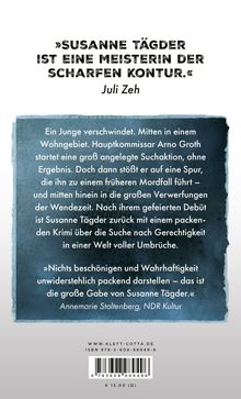Zitat oben: "SUSANNE TÄGDER IST EINE MEISTERIN DER SCHARFEN KONTUR." Unten Lob von NDR, Details eines Thrillers.
