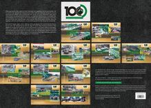 „Hearts racing since 1927“, Monate von Januar bis Dezember, Themen wie „Nordschleife“, „Motorrad“, erkennbar. Eine collageartige Kalenderdarstellung.