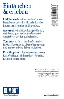 Texte beschreiben Lieblingsorte, Adressen, Touren und ein Magazin. Hans-Joachim Aubert wird erwähnt. Dumont Logo unten.