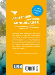 "Abstecher. Ausflüge. Miniurlaube. Draußen unterwegs zwischen Hiddensee, Jasmund und Binz." Links Naturbild mit Küste.