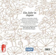 "Ein Jahr in Japan" - Einfache Zeichnung von Seerosen mit Kapseln und Knospen. "DuMont"-Logo unten.