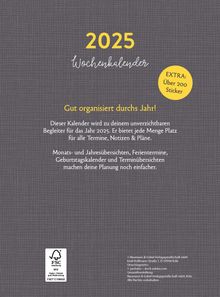 Wochenkalender 2025, Buch