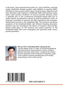 Text beschreibt Forschung an InGaN/GaN MQW LEDs. Foto eines Mannes, ISBN unter Barcode: 978-3-639-26819-5.