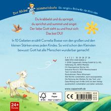 Logo mit einem Engel oben. Text in Rot und Blau: "Du krabbelst und du springst... Das bist DU!" Links ein Lamm.