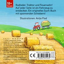 "Radlader, Traktor und Feuerwehr! Ein originelles Such-Buch. Illustrationen: Antje Flad." Ein Traktor auf einem Feld.