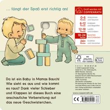 Text oben: "... fängt der Spaß erst richtig an!"

Rechts oben: "Groß werden mit COPPENRATH", Altersstufen.

Zwei Kinder spielen mit Bauklötzen. Links kniet ein Kind, rechts steht das andere.