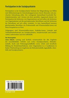 Gelber Hintergrund mit schwarzem Text über Partizipation in der Sozialpsychiatrie. ISBN unten in Weiß.