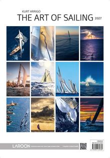 Titel: "Kurt Arrigo: The Art of Sailing 2027". Kalender mit Segelboot-Bildern in verschiedenen Meereslandschaften.